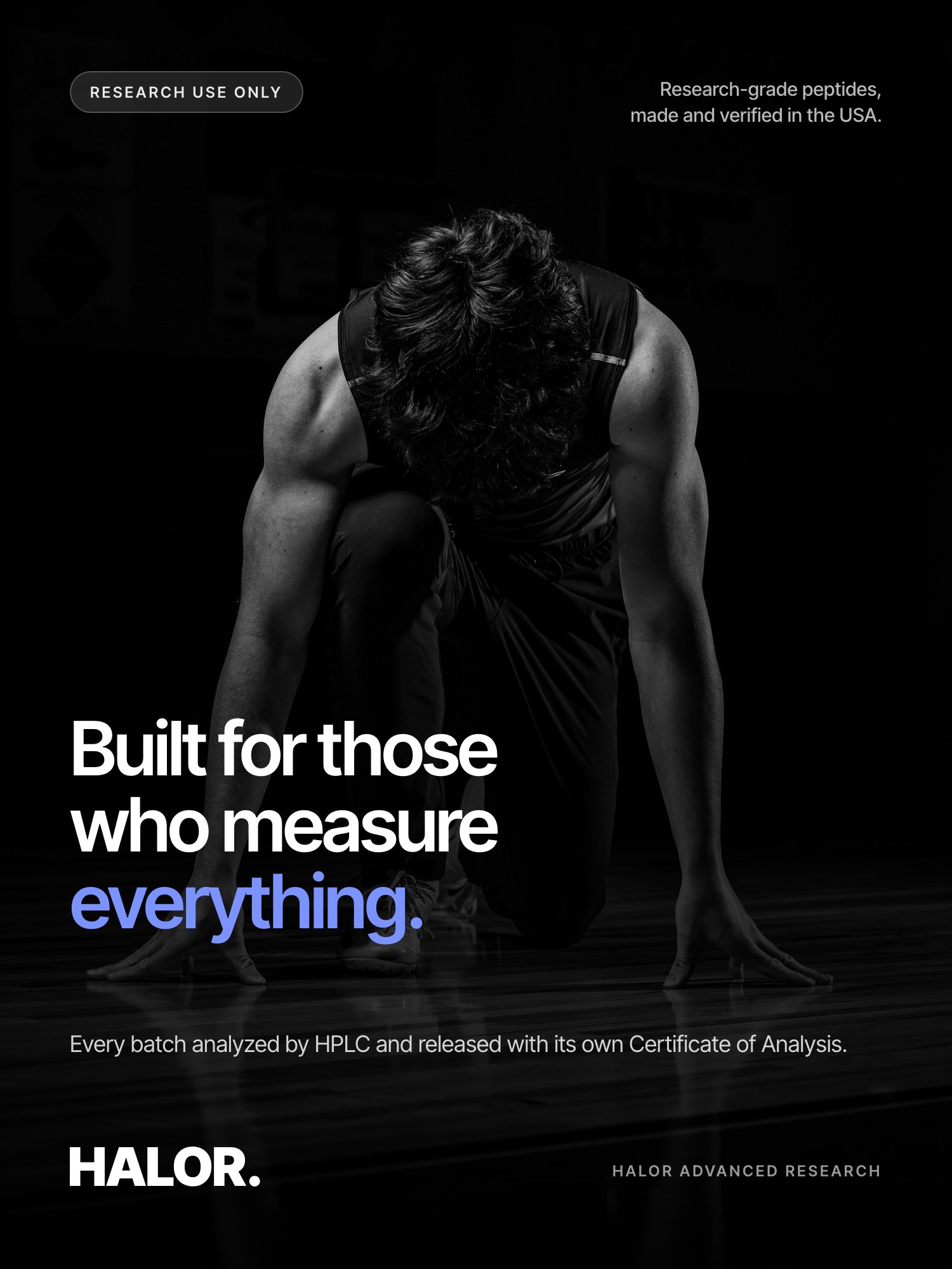 Built for those who measure everything. Research-grade peptides, made and verified in the USA